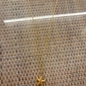 Gold Starfish Charm Necklace